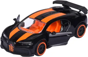 Majorette Racing Cars - Bugatti Chiron Pur Sport 1:64 Scale (7.5 cm) Toy Car with Trading Card Model Car for Children Aged 3 