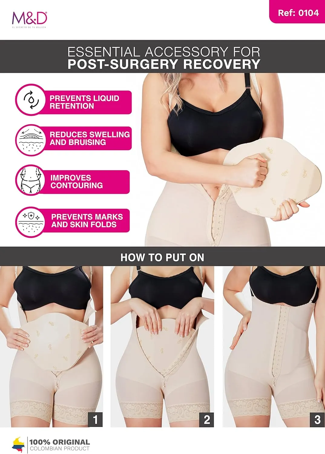 M&D Ab Lipo Foam Abdominal Board Post Surgery for Liposuction | Tabla Abdominal para Recovery Tummy Tuck