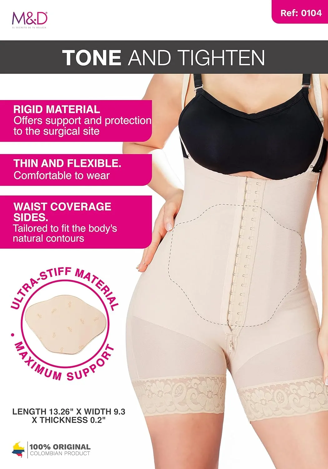 M&D Ab Lipo Foam Abdominal Board Post Surgery for Liposuction | Tabla Abdominal para Recovery Tummy Tuck