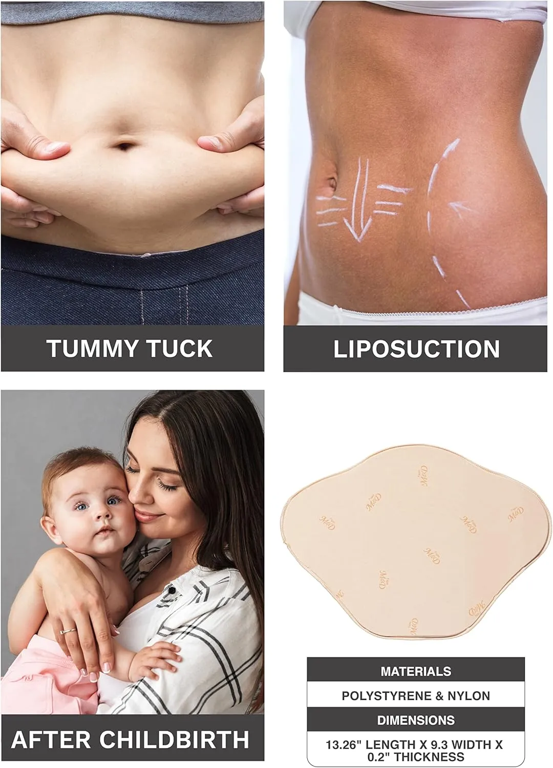 M&D Ab Lipo Foam Abdominal Board Post Surgery for Liposuction | Tabla Abdominal para Recovery Tummy Tuck