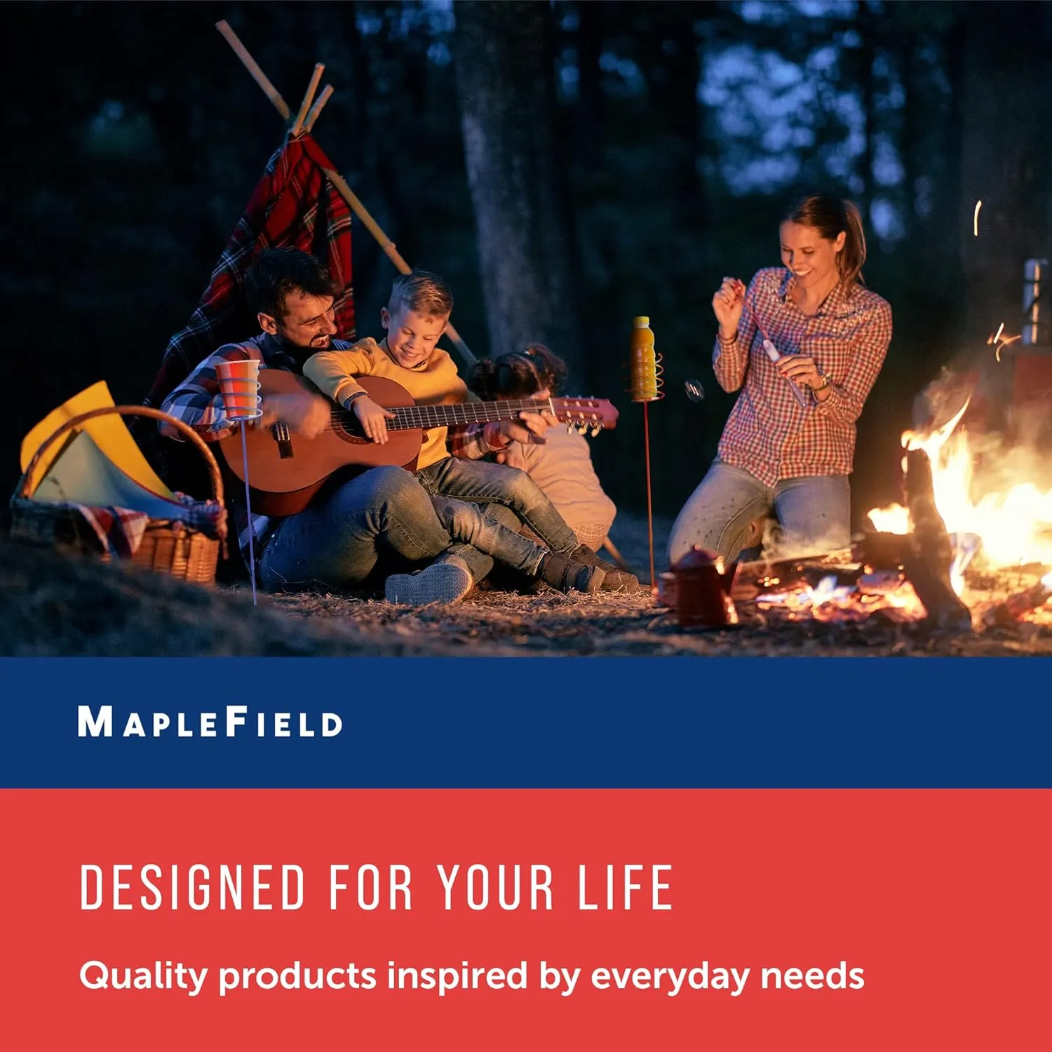 Maplefield Stick & Sip - Metal Lawn & Yard Drink Holder Stakes for Bottles, Cans, and Cups - Drink Holders - Beach, Campsites & More (Black, 4 Pack)