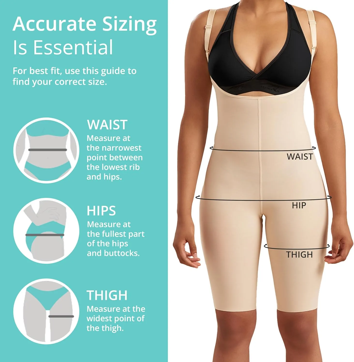 MARENA SFBHS2 Women’s Girdle with High Back, No Closures, Short-Length - Post-surgical Shapewear Support