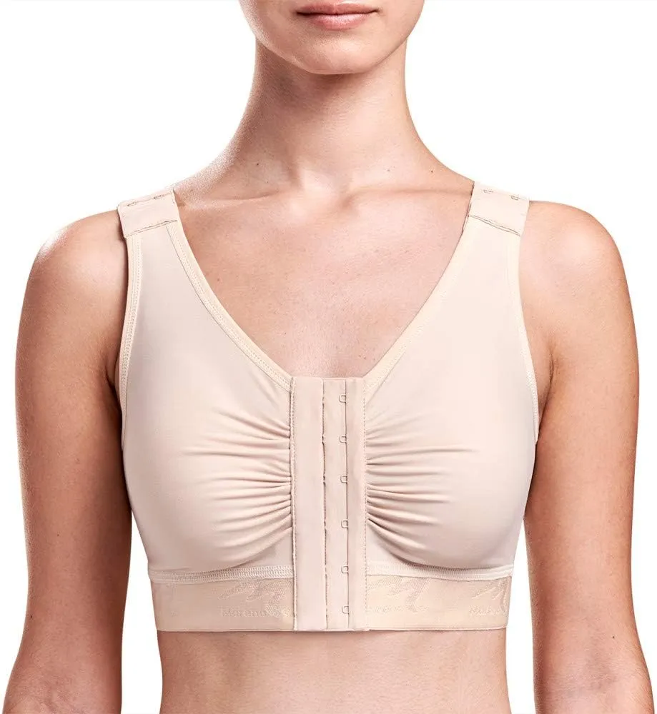 MARENA Women’s Flexfit Shirred Front Bra - Breast Augmentation Bra Post Surgery