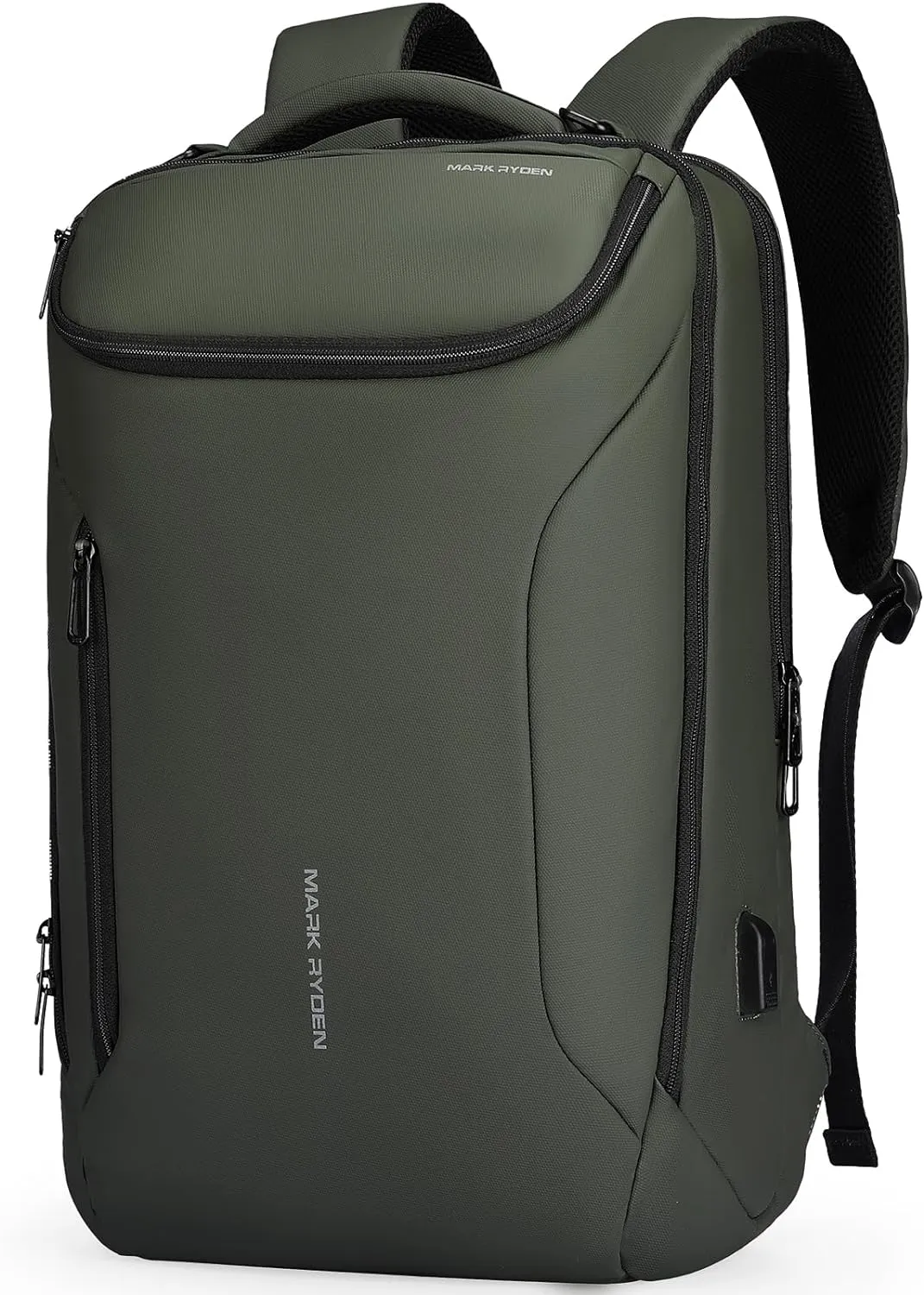 MARK RYDEN Business Backpack for Men, Waterproof High Tech Backpack with Sport Car Shape Design and USB Charging Port, Travel Laptop Backpack Fits 17.3 Inch Notebook