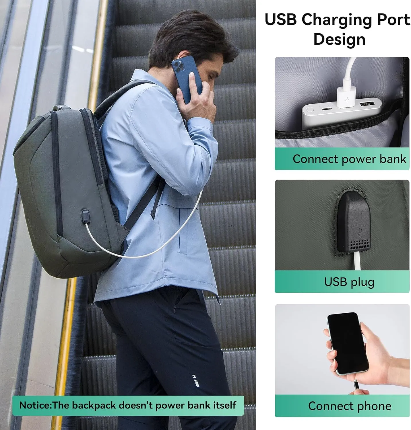 MARK RYDEN Business Backpack for Men, Waterproof High Tech Backpack with Sport Car Shape Design and USB Charging Port, Travel Laptop Backpack Fits 17.3 Inch Notebook