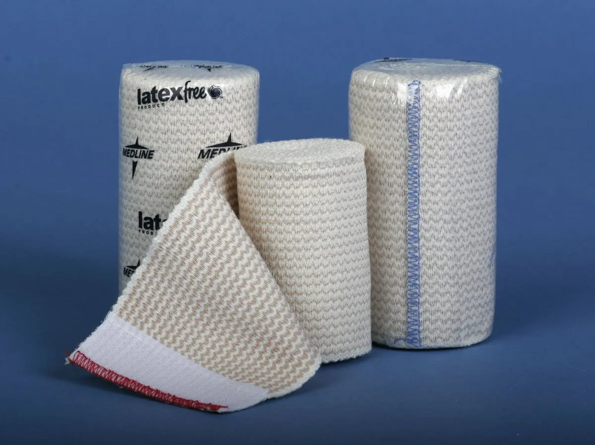 Medline Non-Sterile Matrix Elastic Bandages with Self-Closure, Stretched, 4" x 5 yd. (10.2 cm x 4.6 m), Ideal for Wound Care, Pack of 50