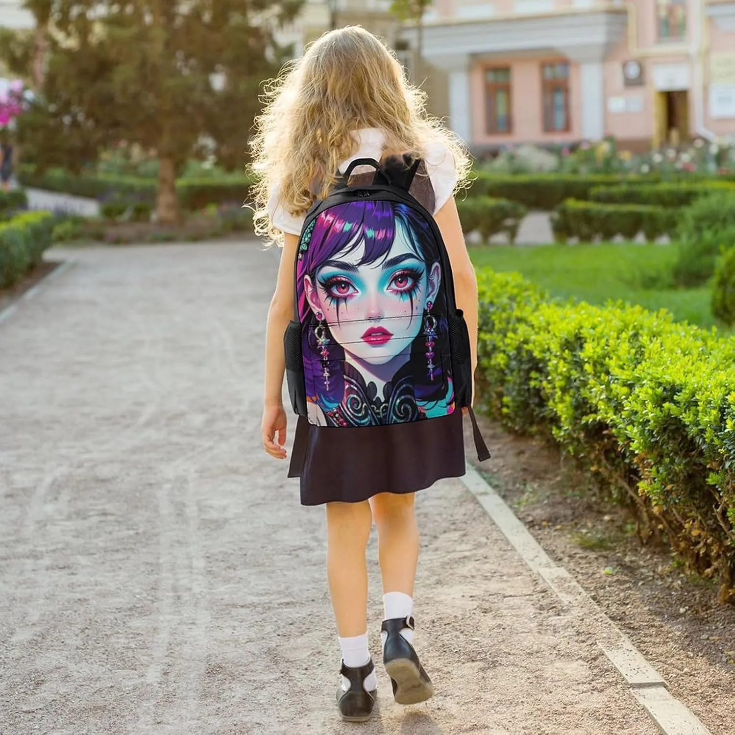 Men & Women Lightweight Cartoon Woman Women Mystical Art Casual Daypack Large Capacity Bookbag With Adjustable Shoulder Straps for Gym Business Bicycle