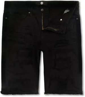 Men Twill Garment Dyed Denim Shorts (Jet Black)