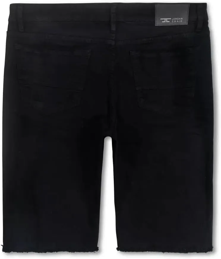 Men Twill Garment Dyed Denim Shorts (Jet Black)