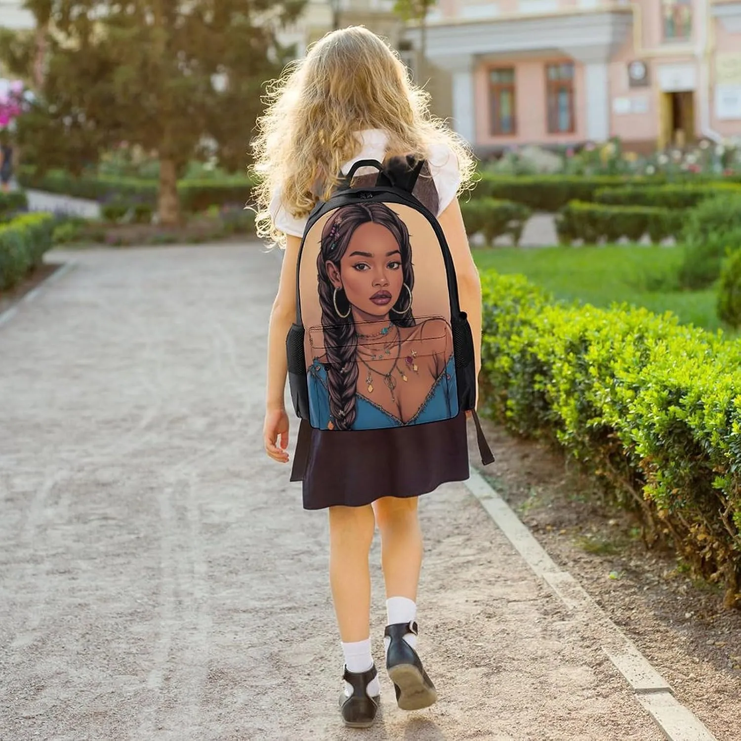 Men Women Lightweight African American Black Woman Woman Painting Art Backpack Large Capacity Bookbag With Smooth Zippers for Gym Business Running