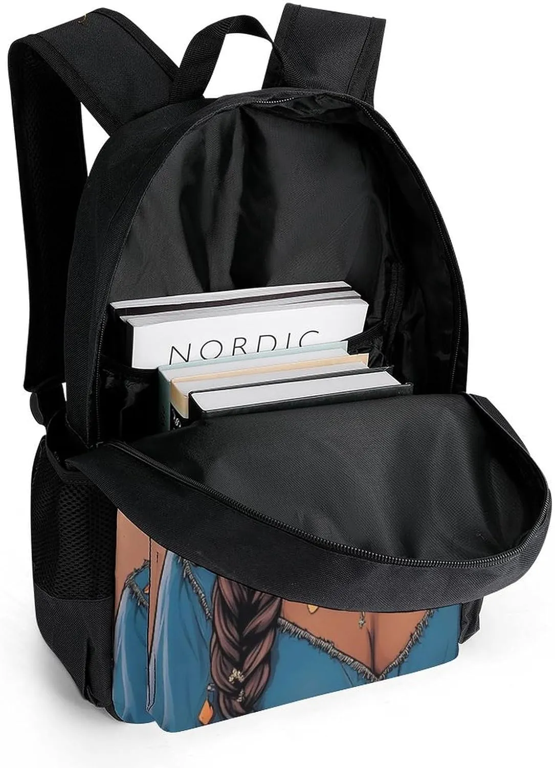 Men Women Lightweight African American Black Woman Woman Painting Art Backpack Large Capacity Bookbag With Smooth Zippers for Gym Business Running