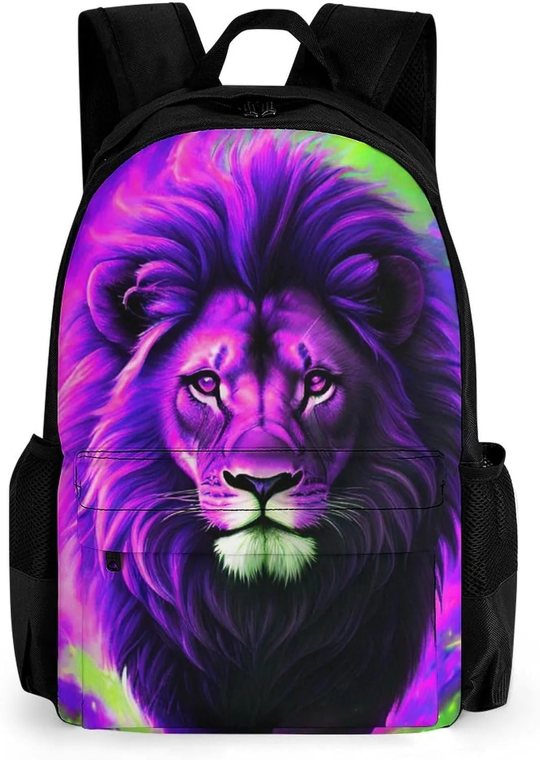 Men Women Lightweight Cool Lion In The Universe Surreal Style Art Backpack Large Capacity Bookbag With Smooth Zippers for Gym Business Running