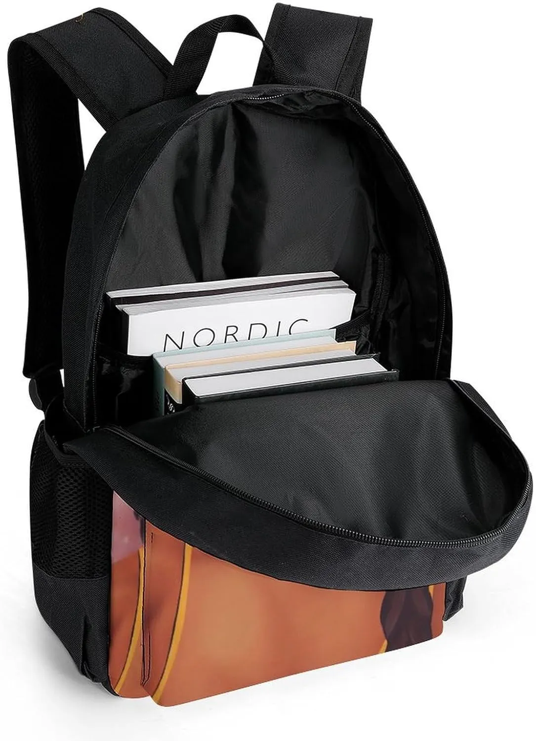Men Women Polyester Abstract Fashion Black Woman Art African American Women Art Daypack Big Capacity Shoulder Bag With Adjustable Shoulder Straps for Camping Travel Walking Cycling