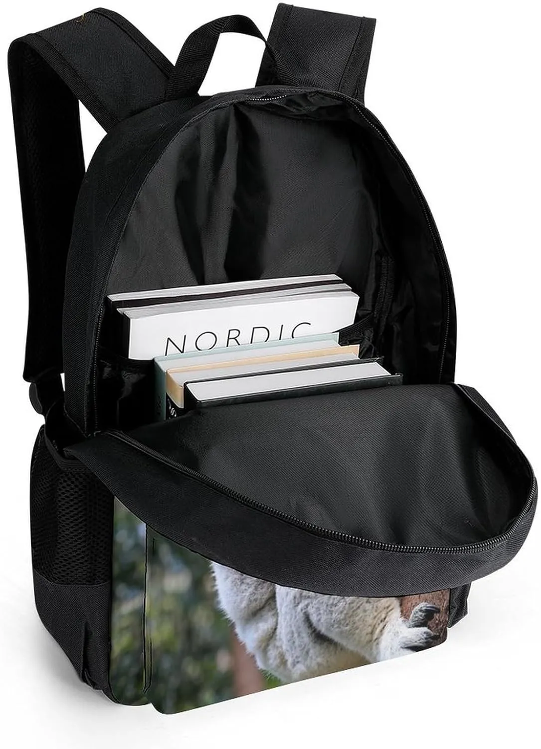 Men Women Polyester Cute Koala Bear Daypack Big Capacity Shoulder Bag With Smooth Zippers for Hiking Work Walking Cycling