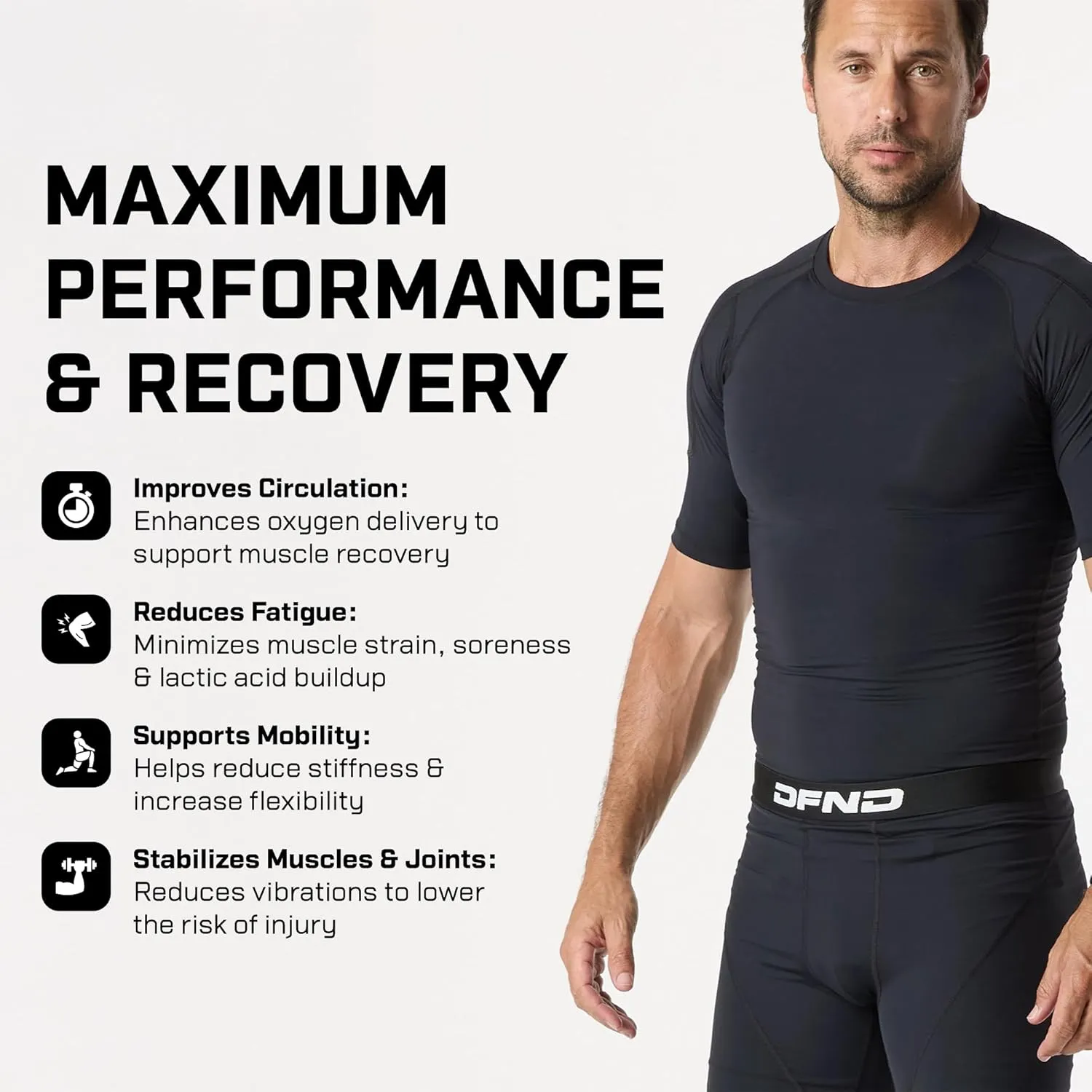 Men's Active Hybrid Ax/Rx Short Sleeve Compression Shirt – 360° Graduated for Injury Relief & Performance – Made in USA