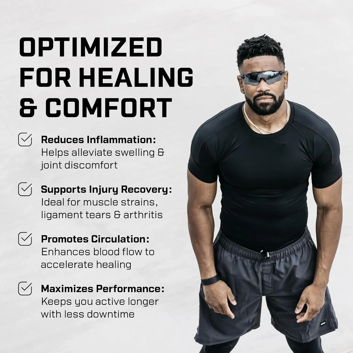 Men's Active Hybrid Ax/Rx Short Sleeve Compression Shirt – 360° Graduated for Injury Relief & Performance – Made in USA