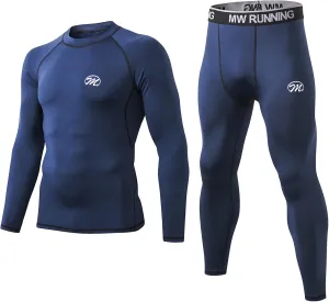 Men's Compression Base Layers Long Johns Winter Gear with Fleece Lined for Skiing