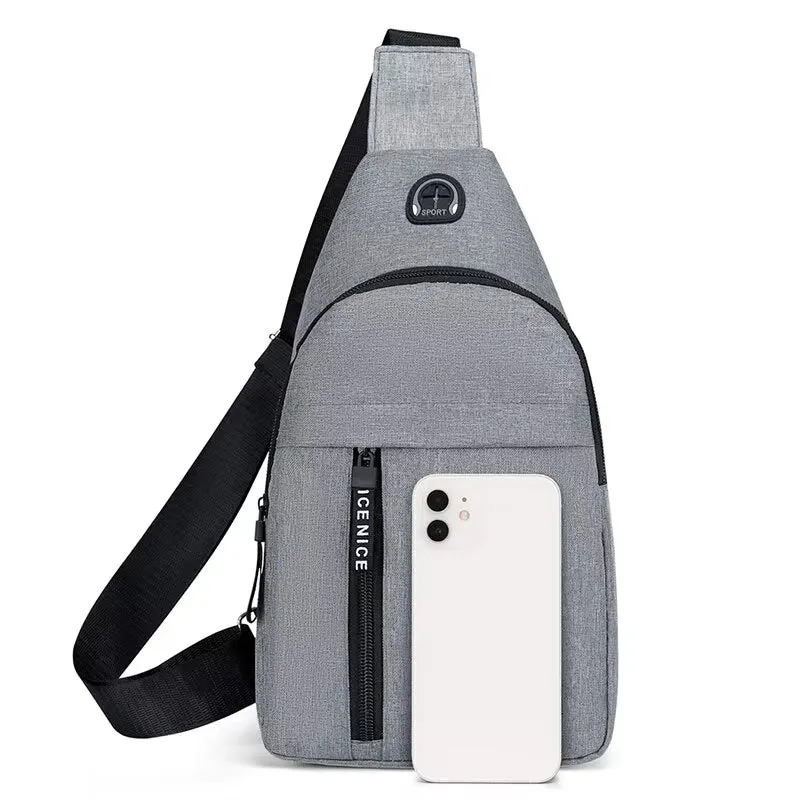 Men’s Fashionable Chest Bag - Solid Color Crossbody for Outdoor & Casual Wear