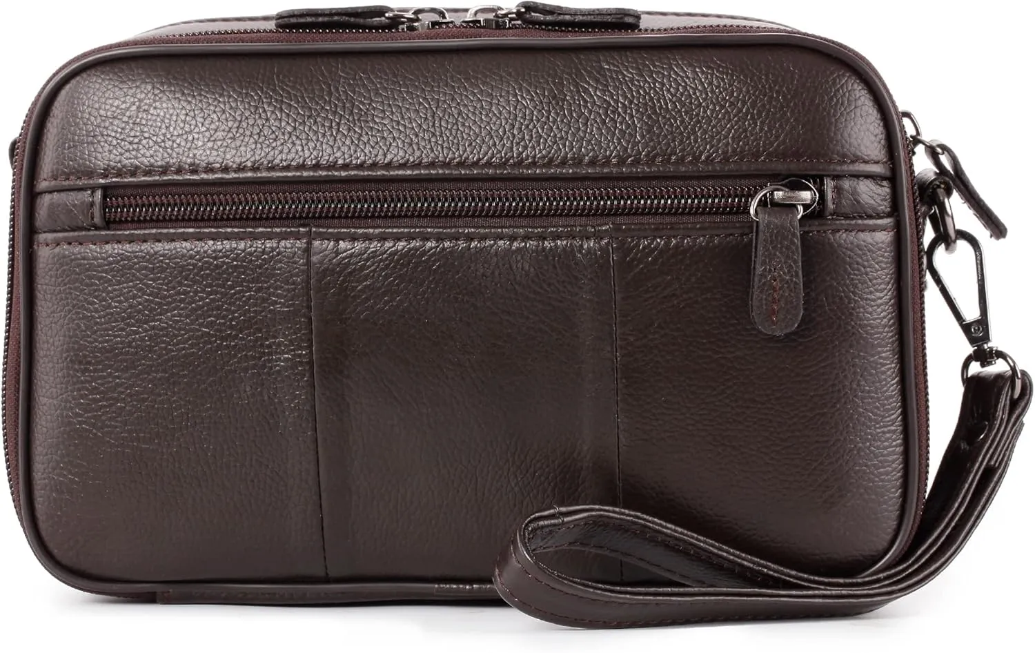 Mens Leather Clutch Organizer Wrist Bag Wallet with Credit Card Protector Slots