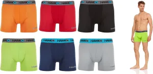 Mens Performance Boxer Briefs - SPORTY FIT Short Leg 6-Pack Mystery Colors Stretch Breathable No Fly (S-5X)
