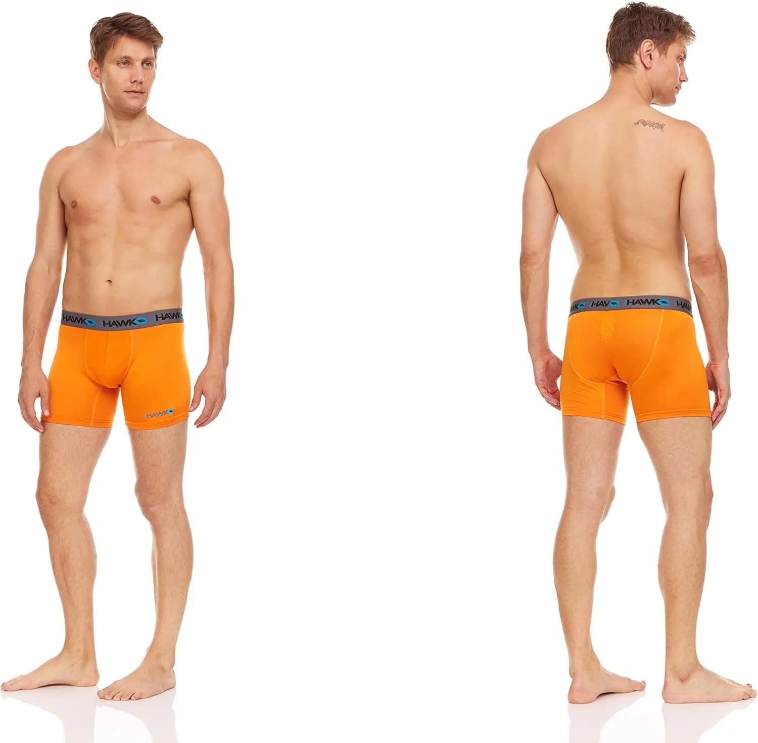 Mens Performance Boxer Briefs - SPORTY FIT Short Leg 6-Pack Mystery Colors Stretch Breathable No Fly (S-5X)