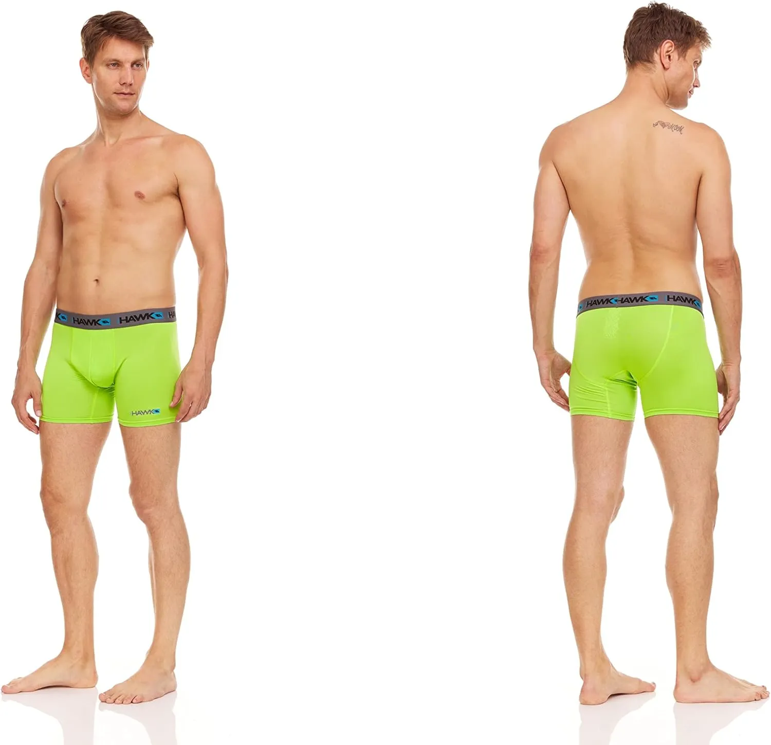 Mens Performance Boxer Briefs - SPORTY FIT Short Leg 6-Pack Mystery Colors Stretch Breathable No Fly (S-5X)