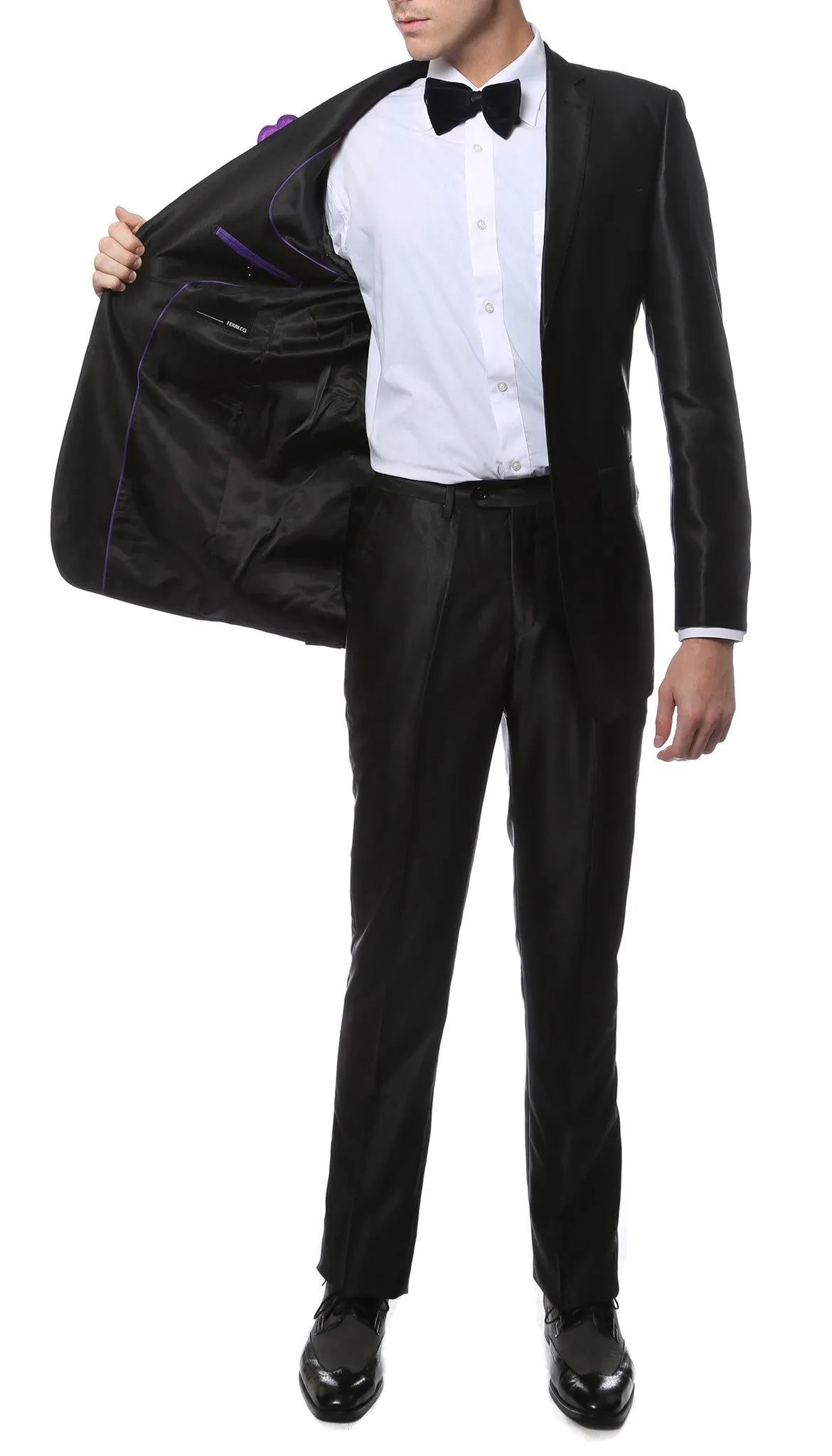 Men's  Slim Fit Suit-Oxford Black