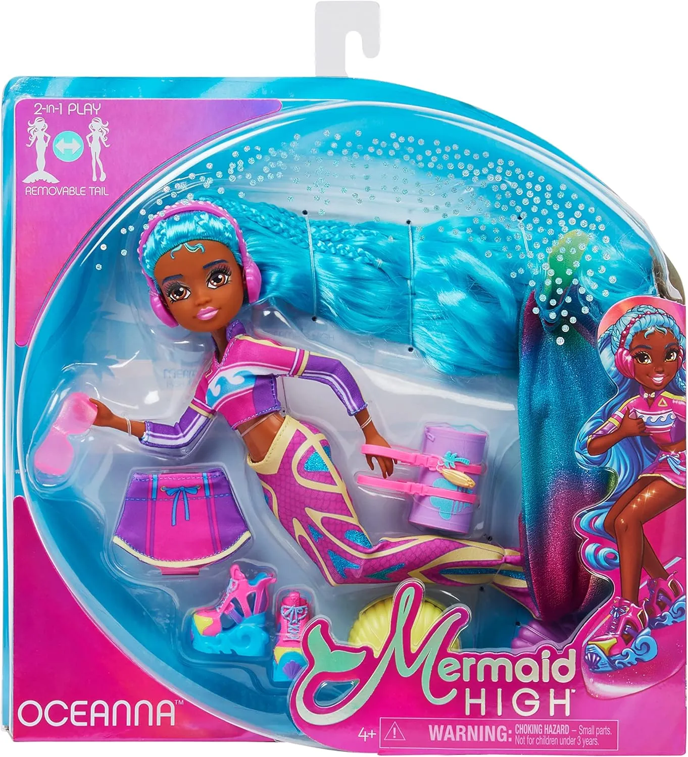 MERMAID HIGH, Oceanna Deluxe Mermaid Doll & Accessories with Removable Tail, Doll Clothes and Fashion Accessories, Kids Toys for Girls Ages 4 and Up