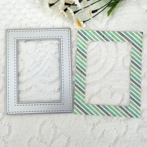 Metal Die Cuts,Die Cuts for Card Making,Oval Circle Rectangular Border Frame 3D Gift Box Handbag Metal Cutting Dies for Christmas Card 13.5x10.4cm