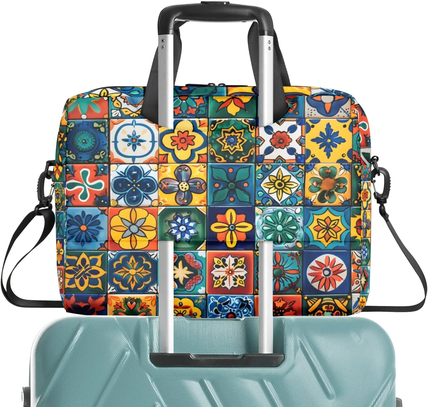 Mexican Talavera Ceramic Tile Laptop Sleeve Case 14 15 15.6 inch, Mexican Talavera Ceramic Tile Laptop Briefcase Shoulder Bag Waterproof Travel Computer Cover Carrying Bags