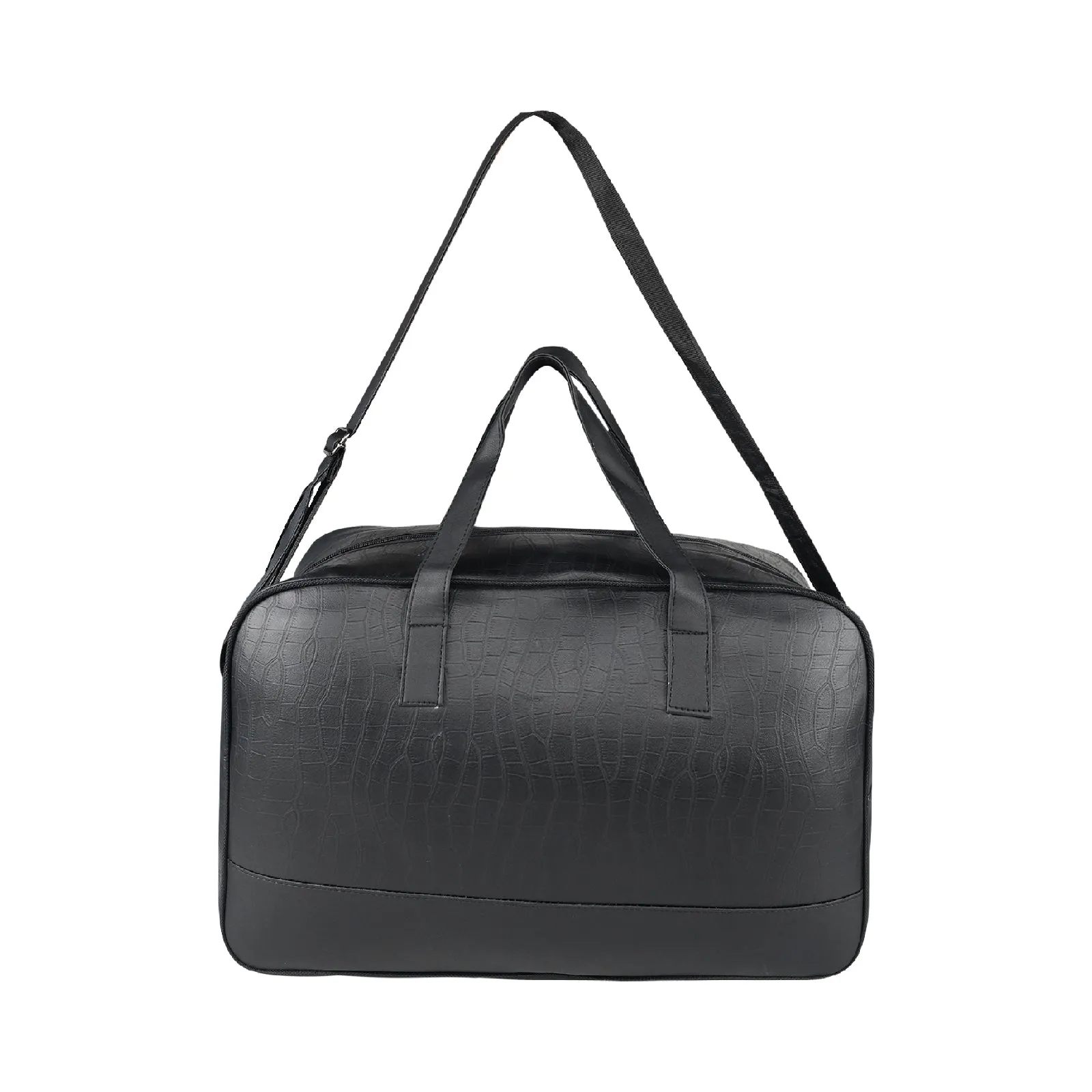 Mike PU Leather 32L Fizz Duffle Bag - Black