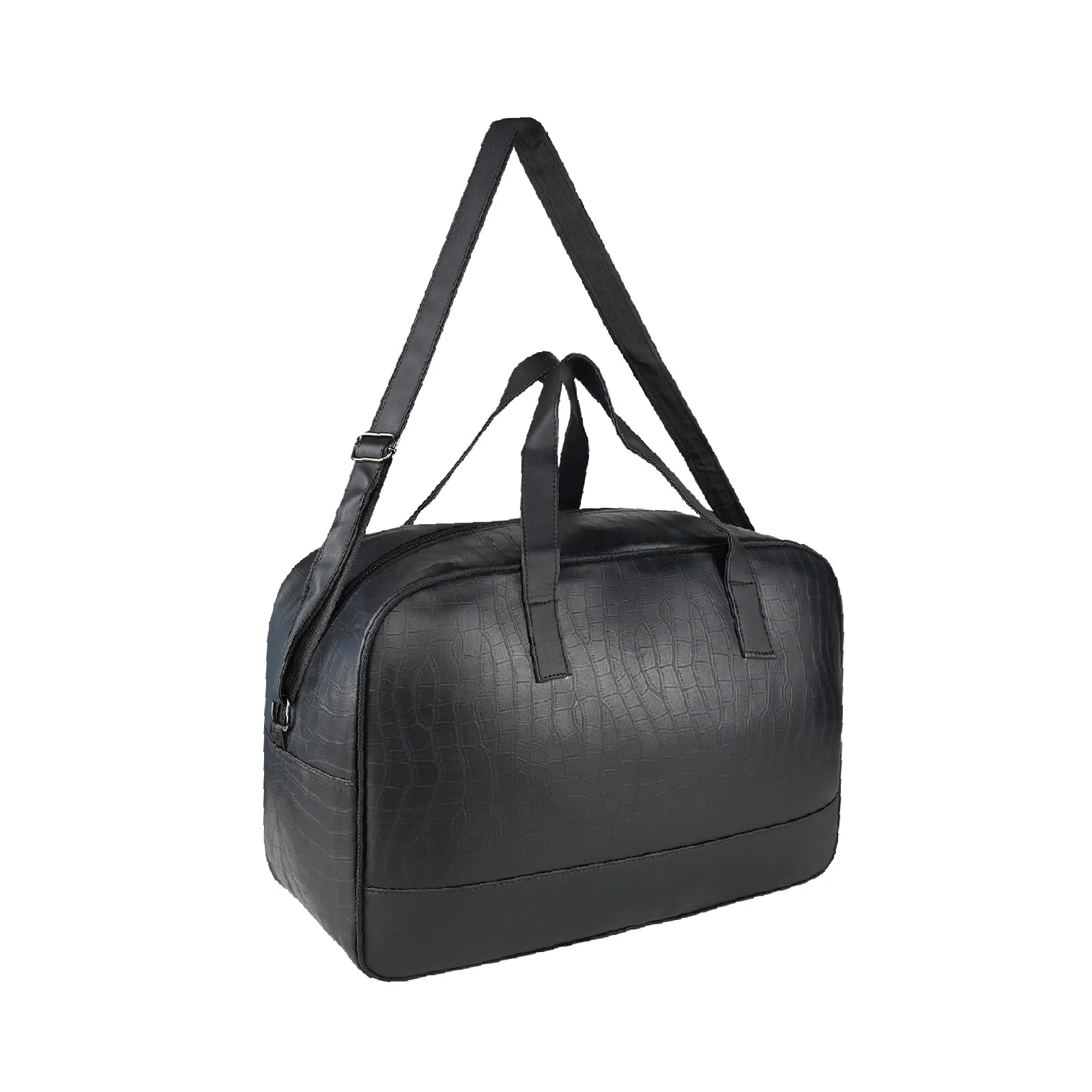 Mike PU Leather 32L Fizz Duffle Bag - Black