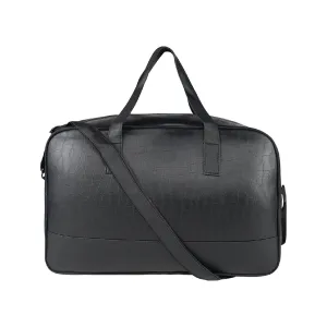 Mike PU Leather 32L Fizz Duffle Bag - Black