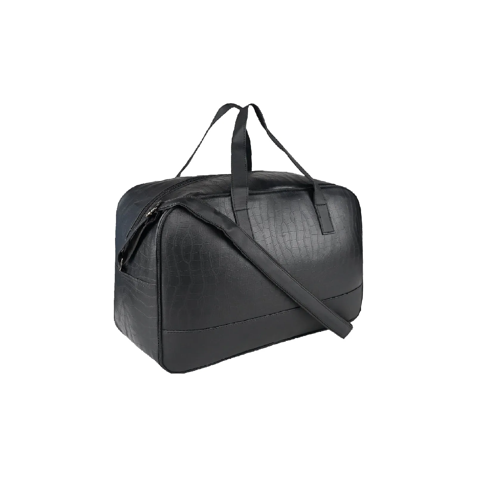 Mike PU Leather 32L Fizz Duffle Bag - Black