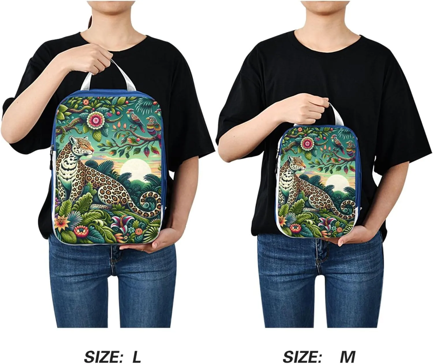 MNSRUU Packing Cubes Magic Leopard Surrounded by Lush Greenery Compression Luggage Cubes Packing Bags Travel Organizer for Suitcases, 3 PCS