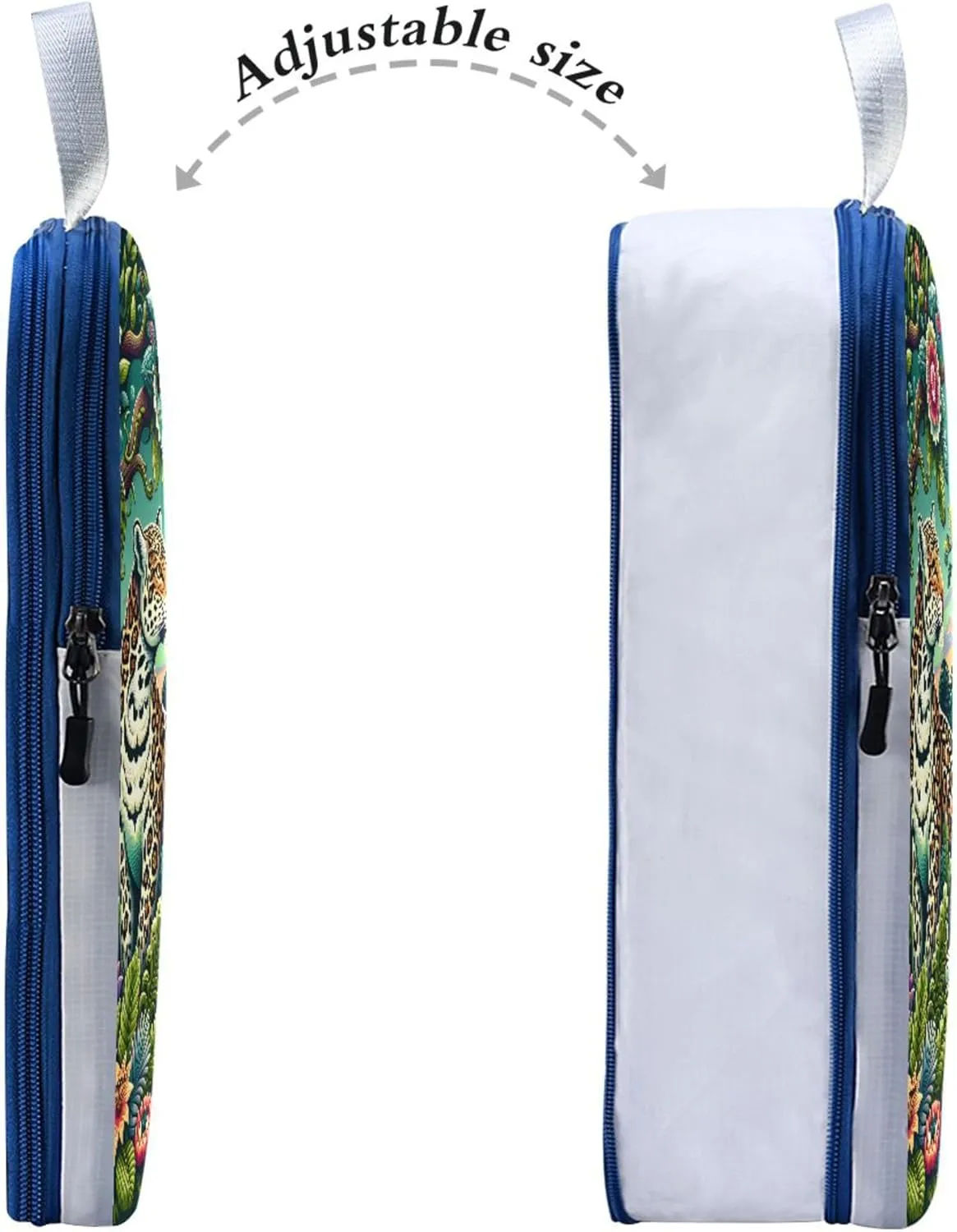 MNSRUU Packing Cubes Magic Leopard Surrounded by Lush Greenery Compression Luggage Cubes Packing Bags Travel Organizer for Suitcases, 3 PCS