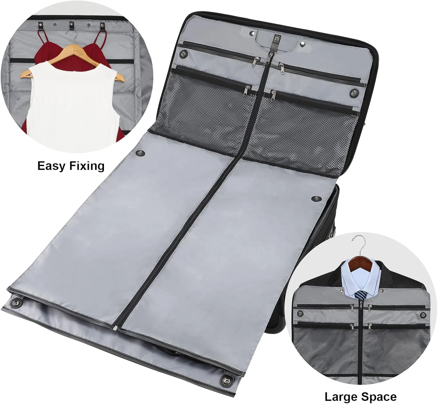 Modoker Rolling Garment Bag with Wheels, Garment Bags with Built-in TSA Lock, 22 Inch Travel Garment Bag Suitcase