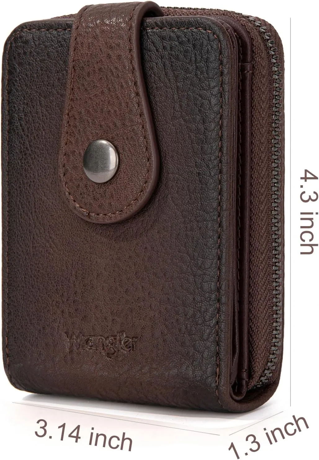 Montana West X Wrangler Card Case Wallet Small Credit Card Holder for Women Men Compact Credit Card Wallet With Smooth Zipper Pocket and ID Window