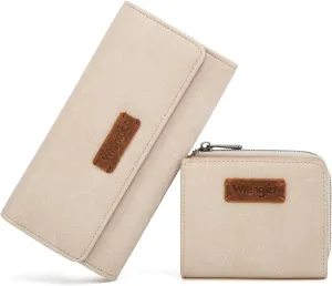 Montana West X Wrangler Wallet Womens RFID Blocking Credit Card Wallet Large Capacity Wallet Women White Wallet with ID Window Birthday Anniversary