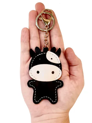Moo Cow Key Ring - Handcrafted by J Tanner