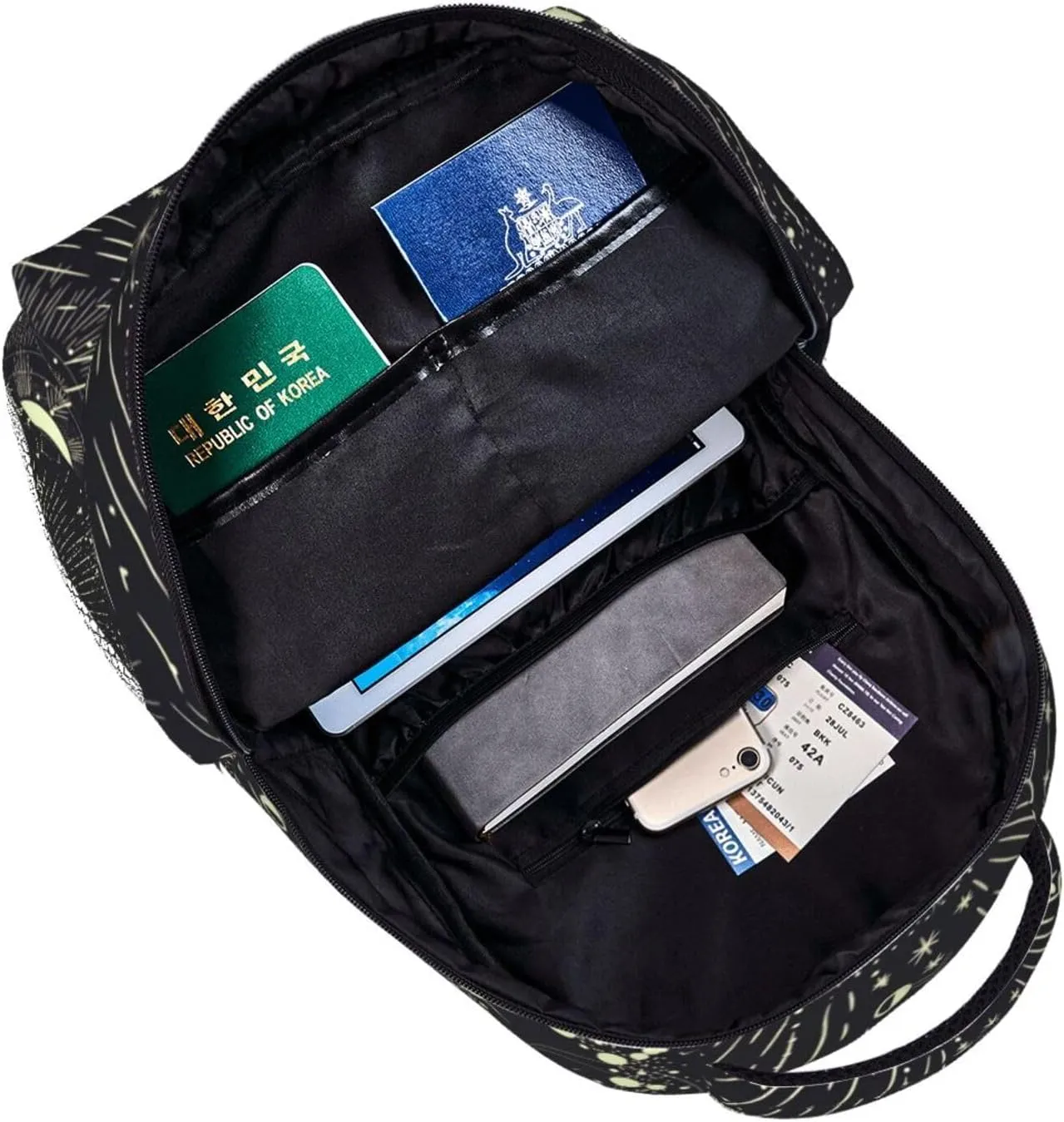 Moon Phase Backpack Laptop Backpack Sports Travel Shoulder bag Light casual backpack