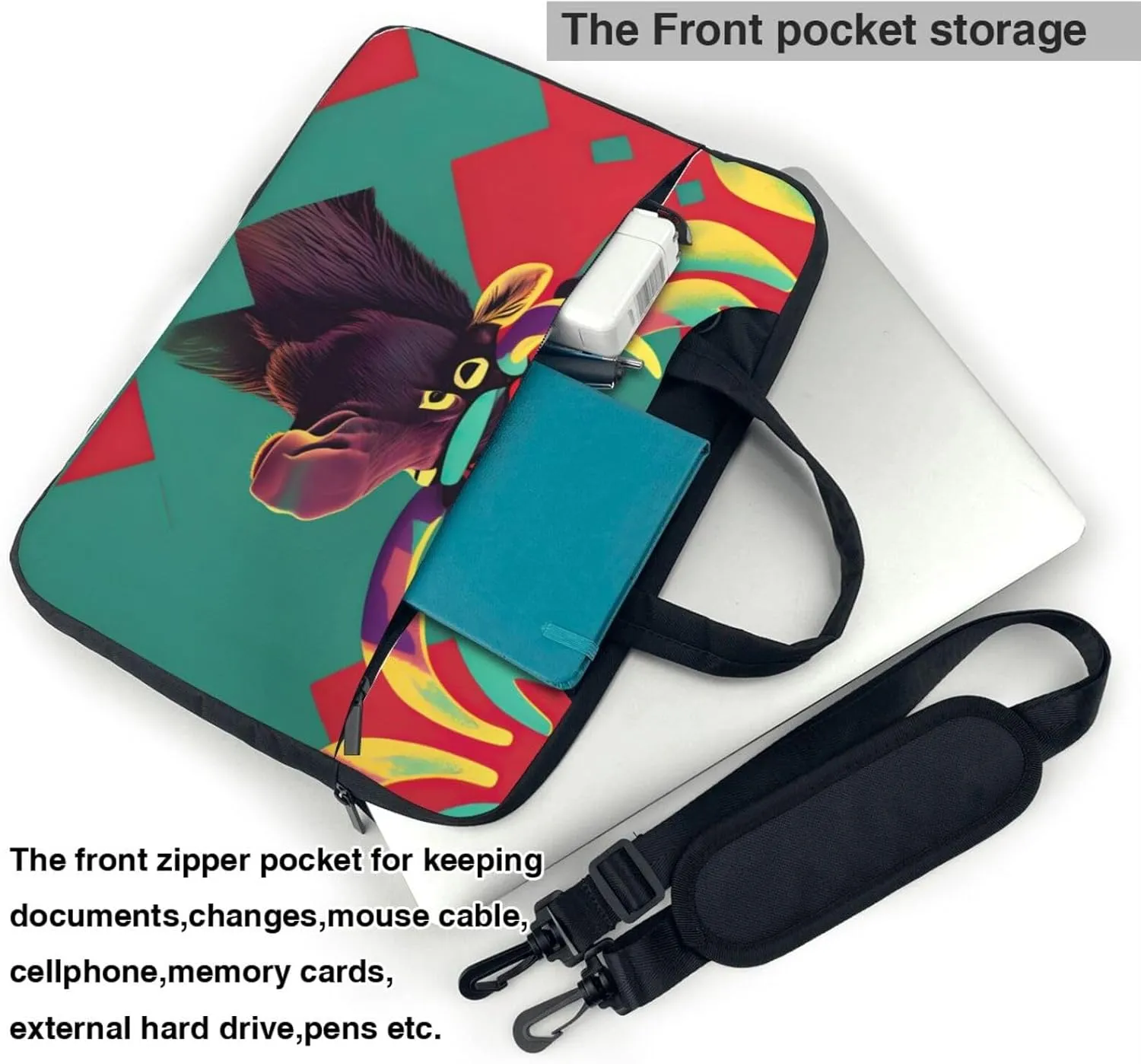 Moose Print Messenger Bag & Case Shoulder Strap Fashionable Laptop Bag for Business Travel