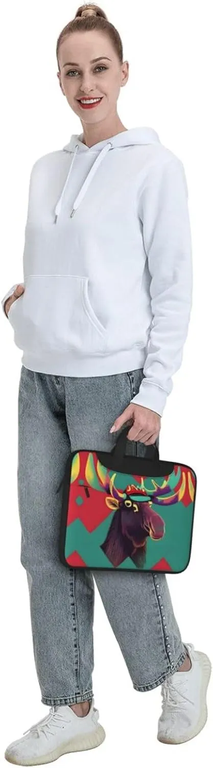 Moose Print Messenger Bag & Case Shoulder Strap Fashionable Laptop Bag for Business Travel