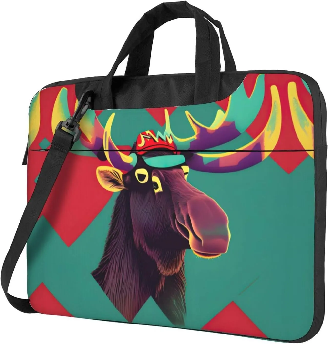 Moose Print Messenger Bag & Case Shoulder Strap Fashionable Laptop Bag for Business Travel