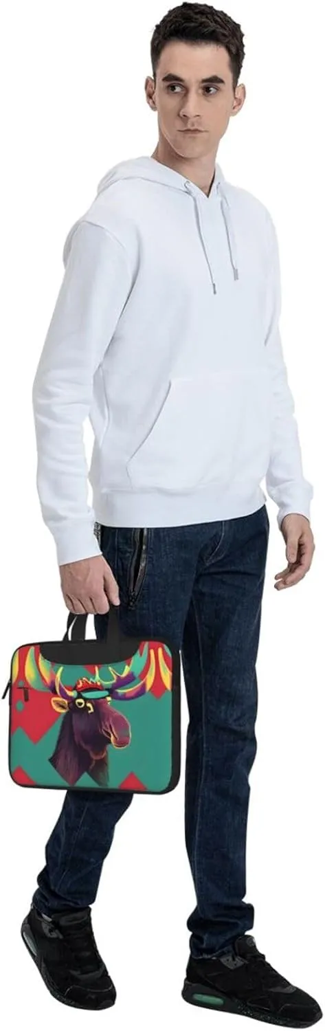 Moose Print Messenger Bag & Case Shoulder Strap Fashionable Laptop Bag for Business Travel