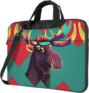 Moose Print Messenger Bag & Case Shoulder Strap Fashionable Laptop Bag for Business Travel