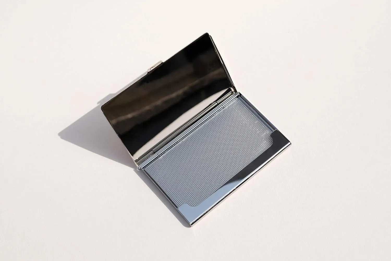 Mother of Pearl Business Card Case Credit Id Name Holder Travel Wallet Art Painting Design Metal Stainless Steel Engraved Slim Purse Pocket Cash Money Wallet (Almond Blossom)