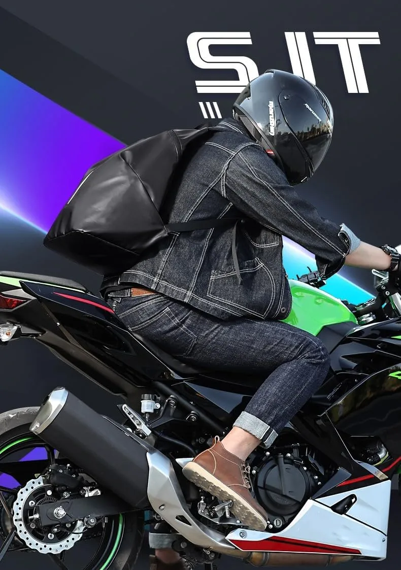 Motorcycle Backpack,Reflective Motorcycle Helmet Bag Backpack for Men Women, Large Capacity Waterproof Travel Backpack Shoulder Bag (Pink)
