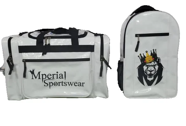 Mperial White Liquid Leather Backpack & Duffle Bag (Carry-on size)