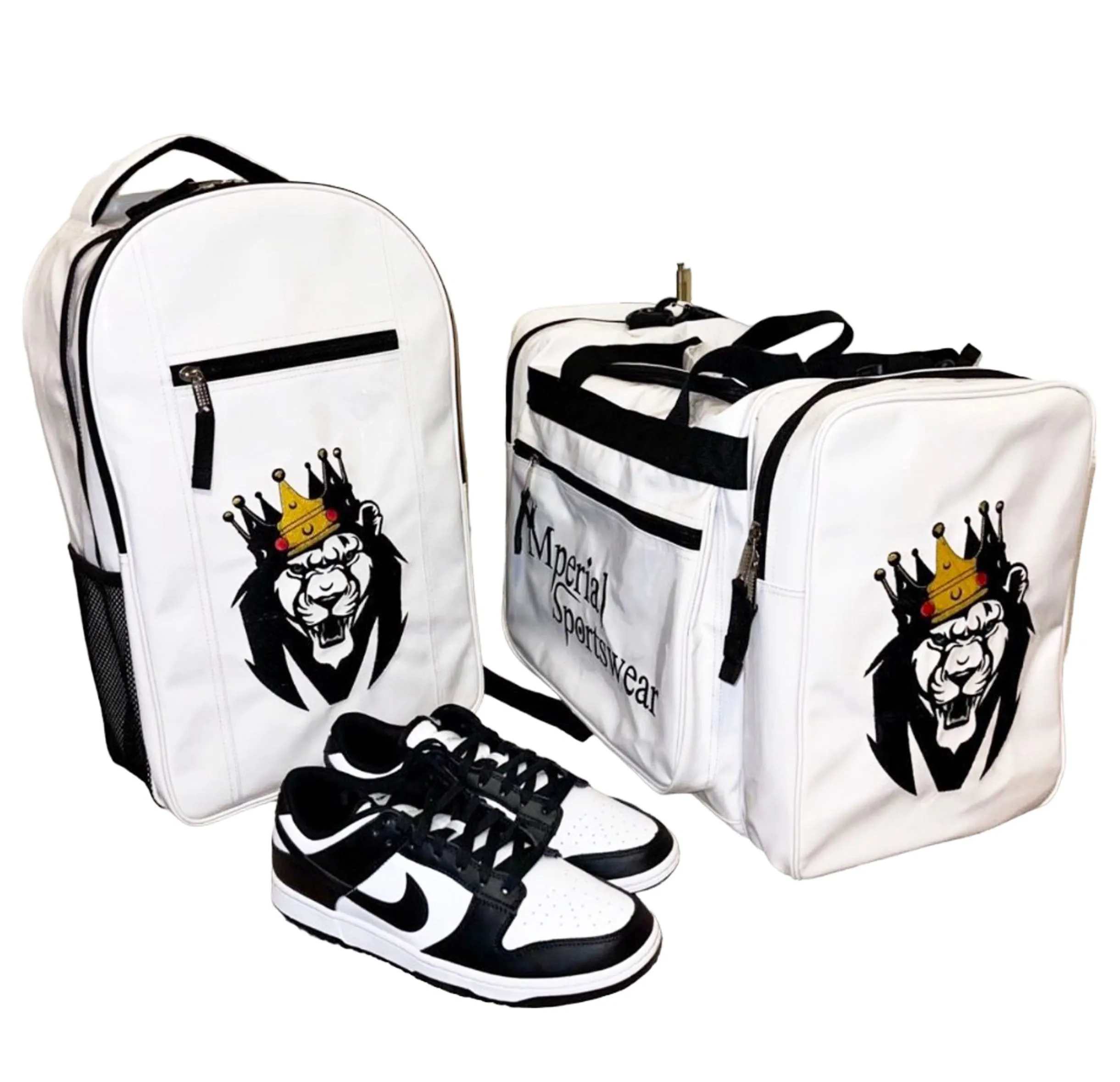 Mperial White Liquid Leather Backpack & Duffle Bag (Carry-on size)